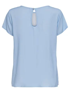 Only Blusen*ONLFIRST ONE LIFE SS SOLID TOP WVN Cashmere Blue