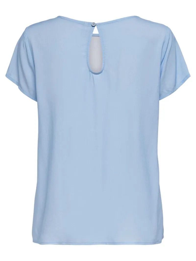 Only Blusen*ONLFIRST ONE LIFE SS SOLID TOP WVN Cashmere Blue