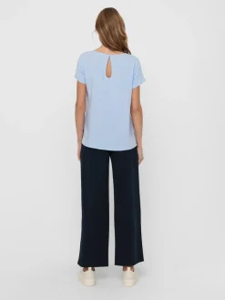 Only Blusen*ONLFIRST ONE LIFE SS SOLID TOP WVN Cashmere Blue