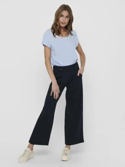 Only Blusen*ONLFIRST ONE LIFE SS SOLID TOP WVN Cashmere Blue