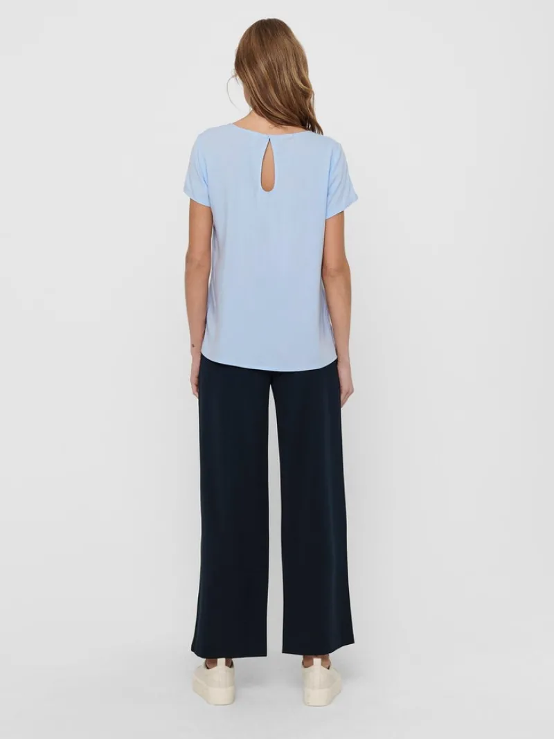 Only Blusen*ONLFIRST ONE LIFE SS SOLID TOP WVN Cashmere Blue