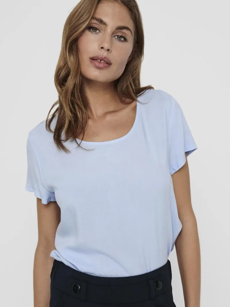 Only Blusen*ONLFIRST ONE LIFE SS SOLID TOP WVN Cashmere Blue