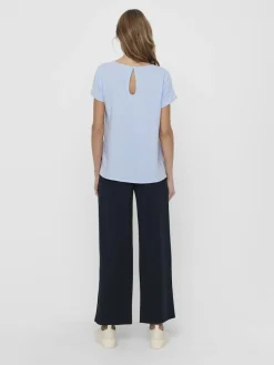 Only Blusen*ONLFIRST ONE LIFE SS SOLID TOP WVN Cashmere Blue