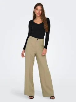 Only Hosen*ONLFLAX HW STRAIGHT PANT TLR Tannin
