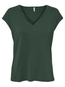 Only Shirts*ONLFREE LIFE S/S MOD.V-NECK TOP JRS NOOS sycamore