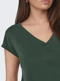 Only Shirts*ONLFREE LIFE S/S MOD.V-NECK TOP JRS NOOS sycamore