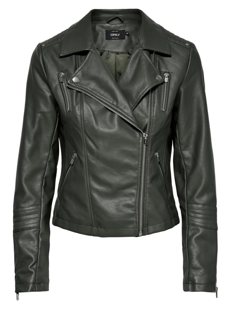 Only Jacken*ONLGEMMA FAUX LEATHER BIKER OTW NOOS Beluga