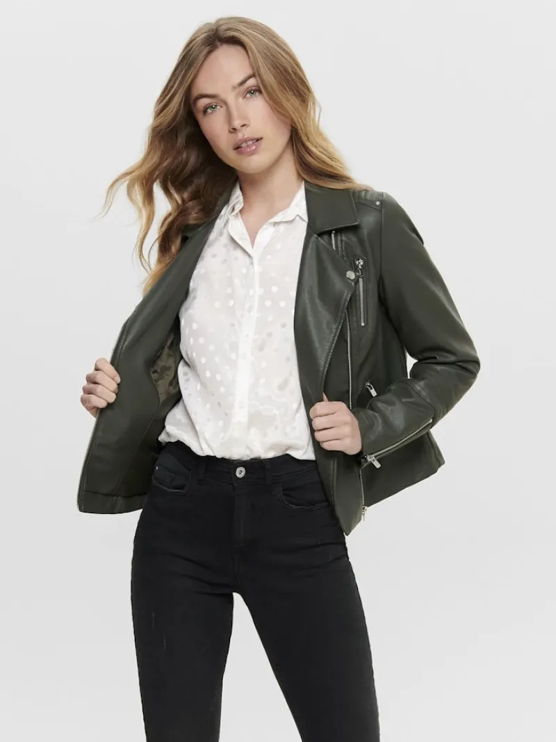 Only Jacken*ONLGEMMA FAUX LEATHER BIKER OTW NOOS Beluga