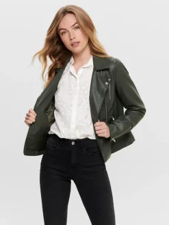 Only Jacken*ONLGEMMA FAUX LEATHER BIKER OTW NOOS Beluga