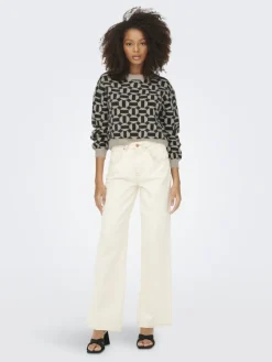 Only Pullover & Sweatshirts*ONLGEO LIFE L/S PULLOVER KNT NOOS oatmeal