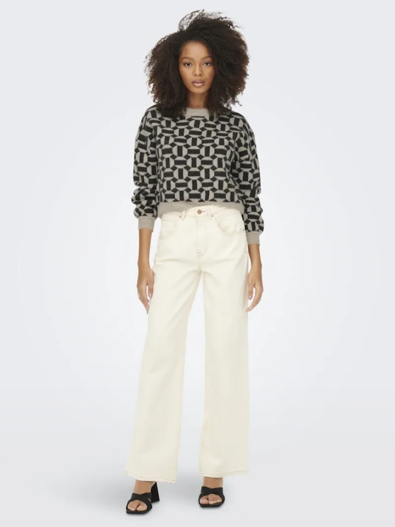 Only Pullover & Sweatshirts*ONLGEO LIFE L/S PULLOVER KNT NOOS oatmeal