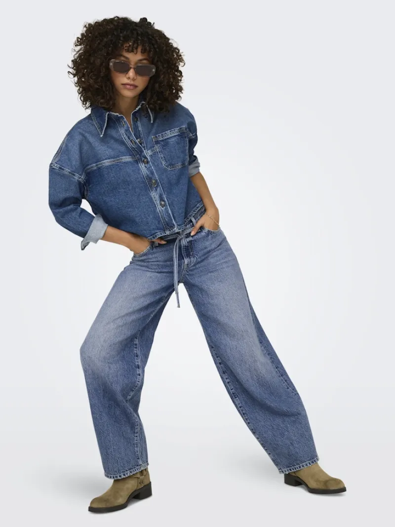 Only Jeans*ONLGIANNA MW STRAIGHT DNM DOT596 NOOS Medium Blue Denim