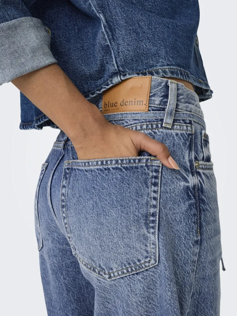 Only Jeans*ONLGIANNA MW STRAIGHT DNM DOT596 NOOS Medium Blue Denim