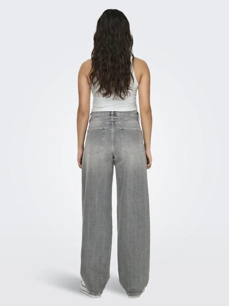 Only Jeans*ONLGIANNA MW STRAIGHT DOT757 DNM NOOS Medium Grey Denim