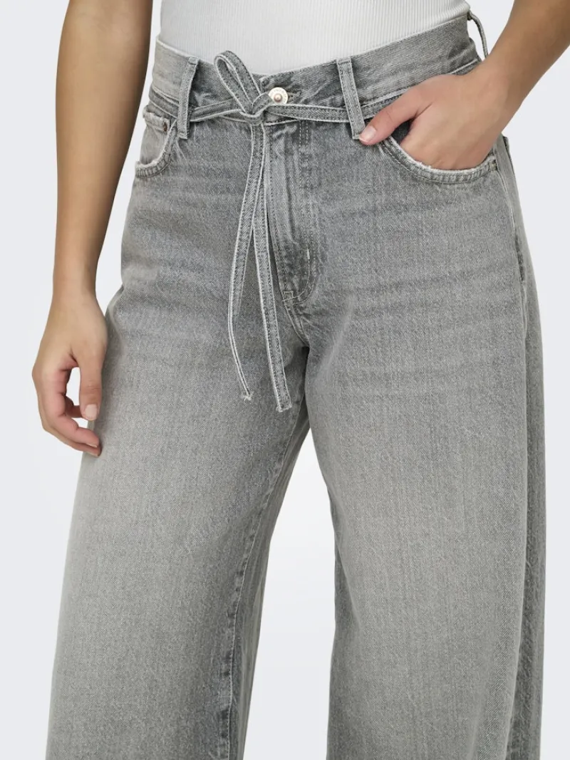 Only Jeans*ONLGIANNA MW STRAIGHT DOT757 DNM NOOS Medium Grey Denim