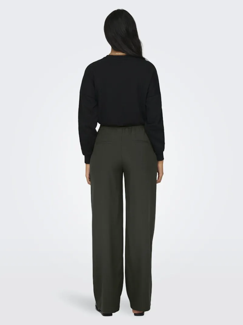 Only Hosen*ONLGINNY HW WIDE PULL-UP PANT OY PNT Black Olive