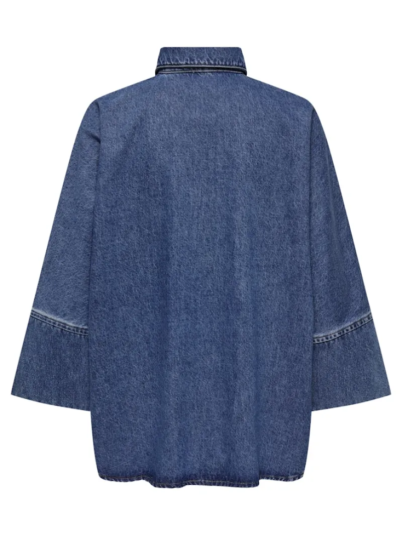 Only Blusen*ONLGRACE 3/4 DNM SHIRT CRO NOOS Medium Blue Denim
