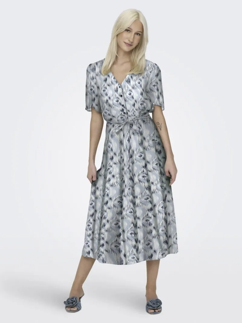 Only Kleider*ONLHALIA LIFE S/S MIDI DRESS WVN NOOS faded denim