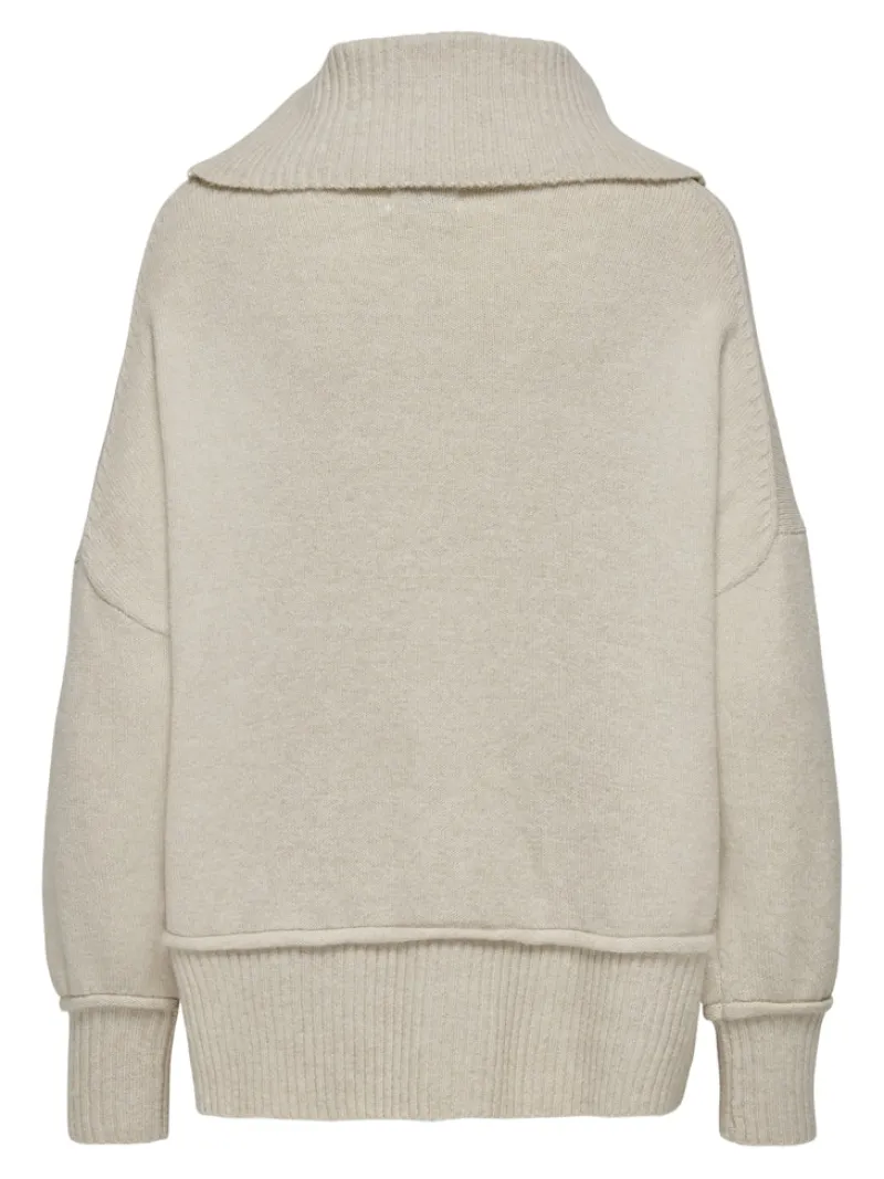 Only Pullover & Sweatshirts*ONLHAZEL LS COWLNECK RP KNT pumice stone