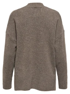 Only Pullover & Sweatshirts*ONLHAZEL LS HIGHNECK OVERS RP KNT brown lentil