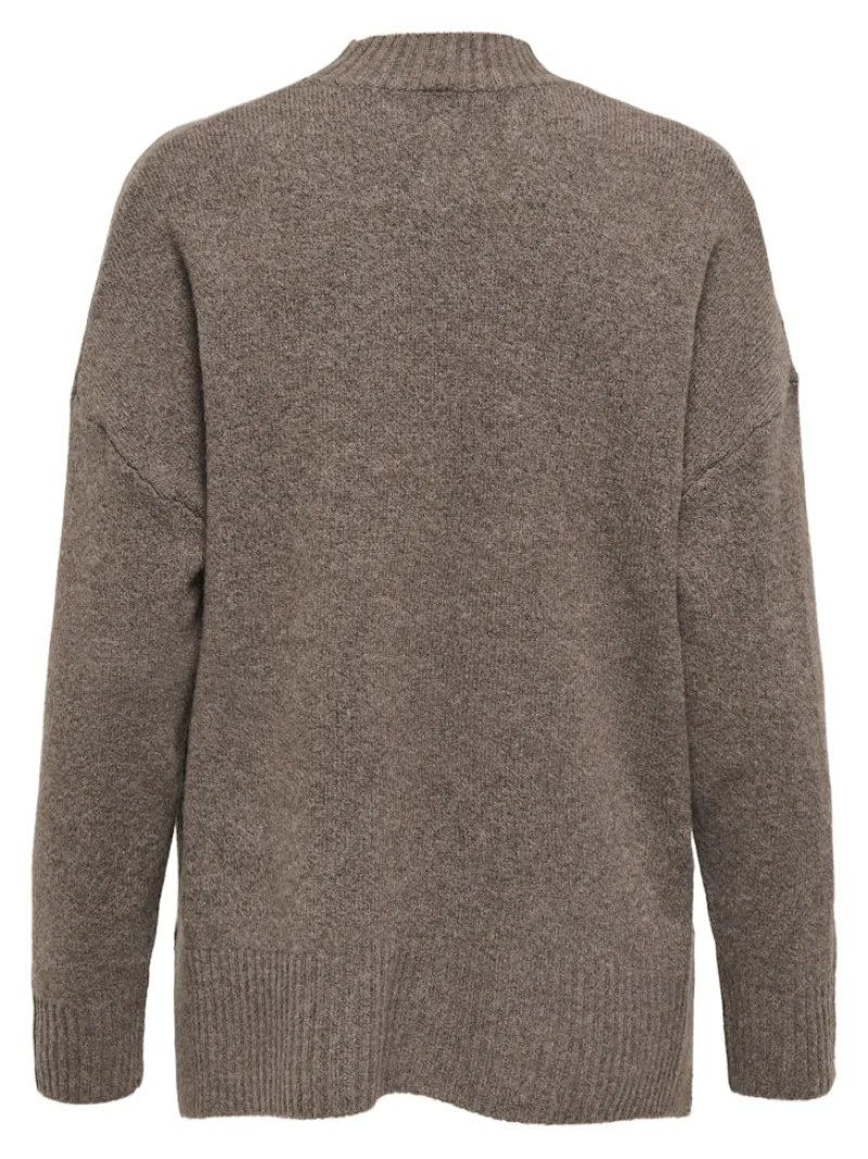 Only Pullover & Sweatshirts*ONLHAZEL LS HIGHNECK OVERS RP KNT brown lentil