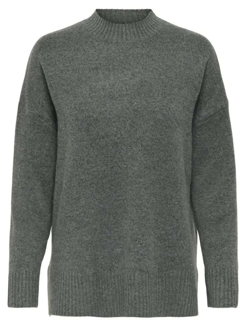 Only Pullover & Sweatshirts*ONLHAZEL LS HIGHNECK OVERS RP KNT Balsam Green