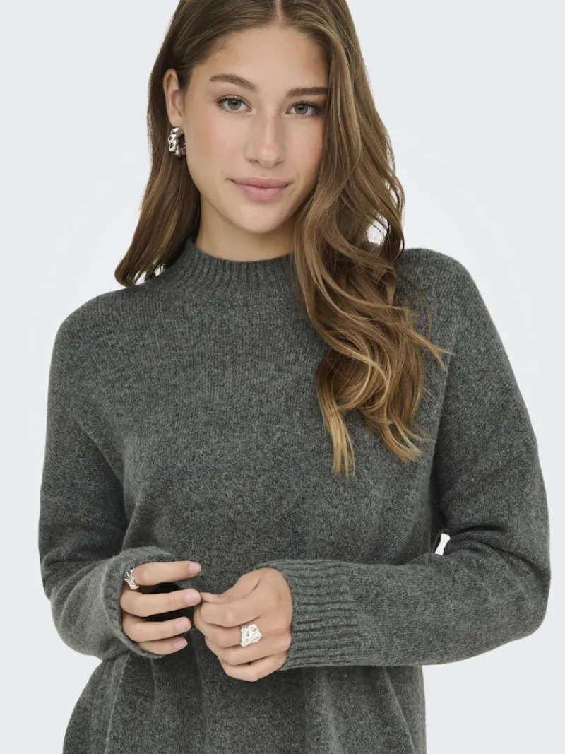 Only Pullover & Sweatshirts*ONLHAZEL LS HIGHNECK OVERS RP KNT Balsam Green