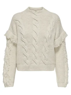 Only Pullover & Sweatshirts*ONLHOLLY LS SHORT CABLE HIGH NECK RP KNT birch