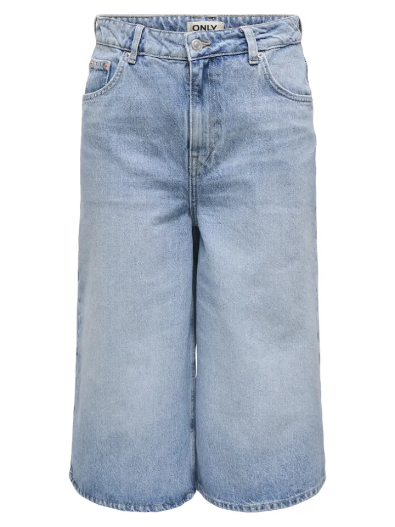 Only Shorts*ONLHOPE HW CULOTTE DNM TAI Light Blue Denim