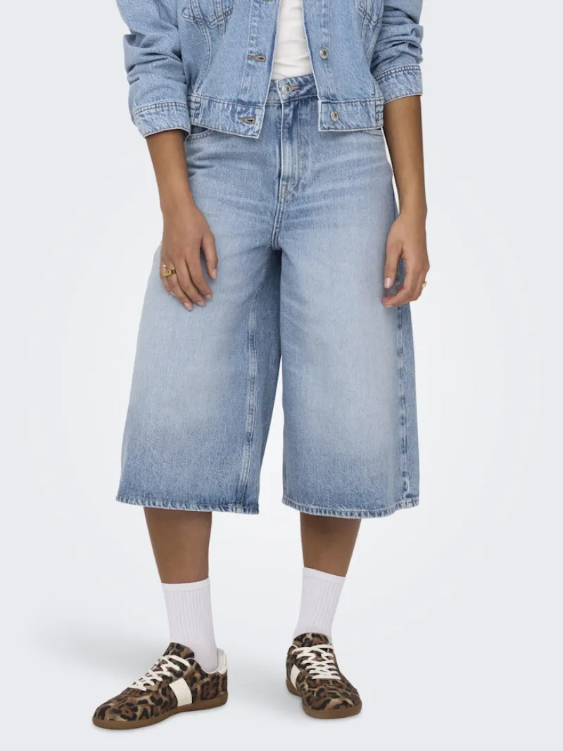 Only Shorts*ONLHOPE HW CULOTTE DNM TAI Light Blue Denim