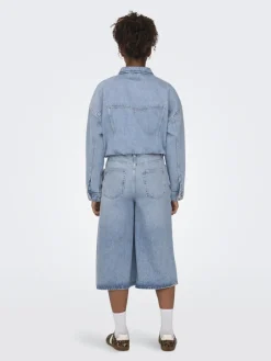 Only Shorts*ONLHOPE HW CULOTTE DNM TAI Light Blue Denim