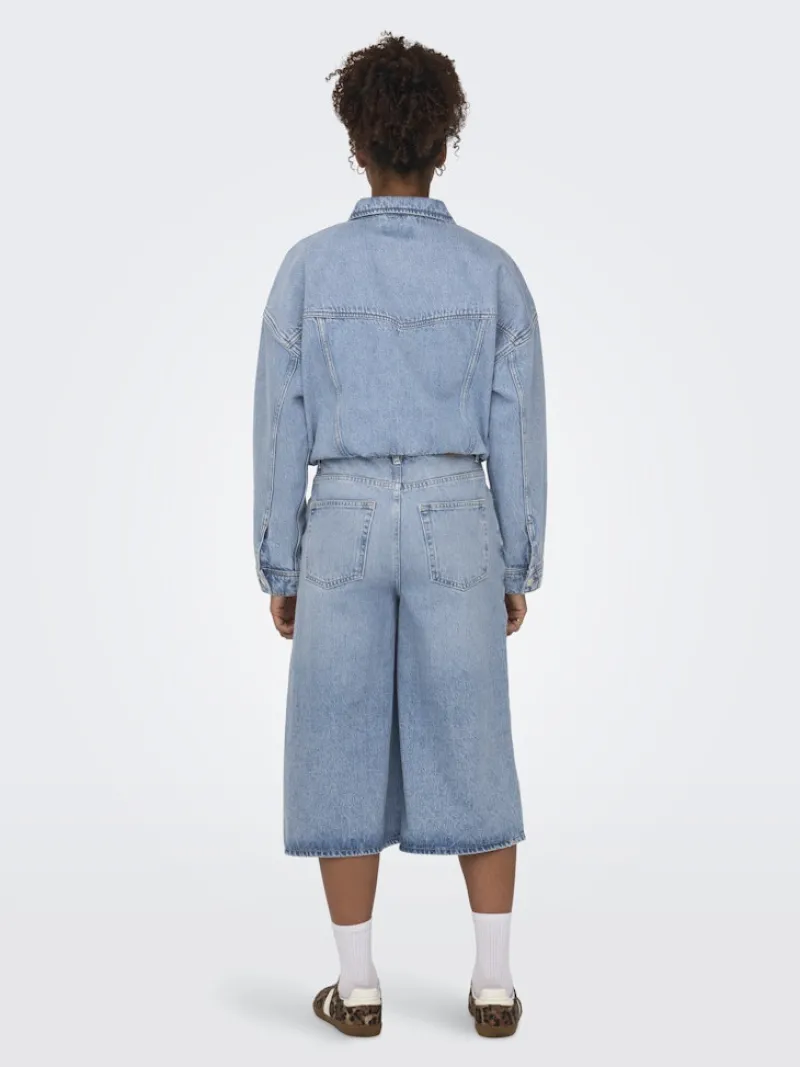 Only Shorts*ONLHOPE HW CULOTTE DNM TAI Light Blue Denim