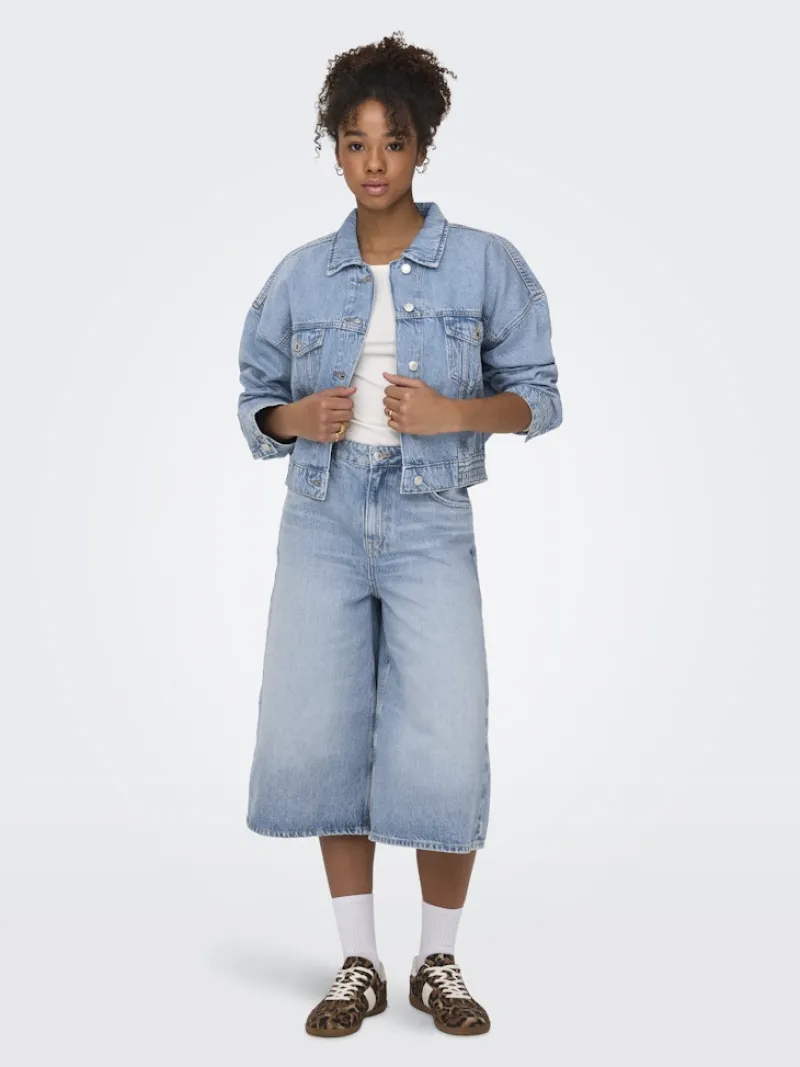 Only Shorts*ONLHOPE HW CULOTTE DNM TAI Light Blue Denim
