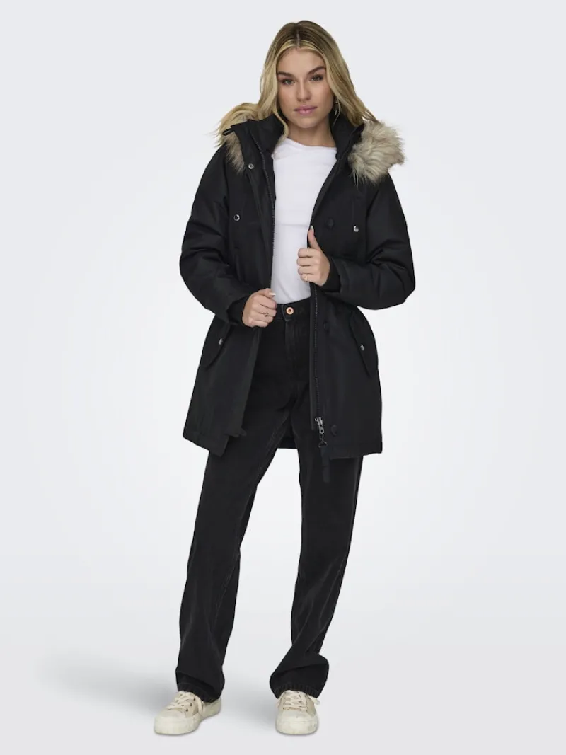 Only Jacken*ONLIRIS FUR WINTER PARKA LIFE CC OTW Black