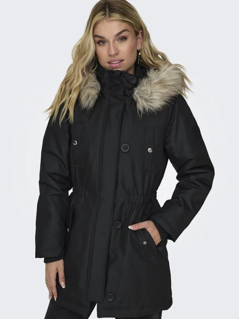 Only Jacken*ONLIRIS FUR WINTER PARKA LIFE CC OTW Black