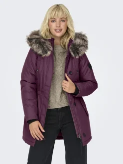 Only Jacken*ONLIRIS FUR WINTER PARKA LIFE CC OTW mauve wine