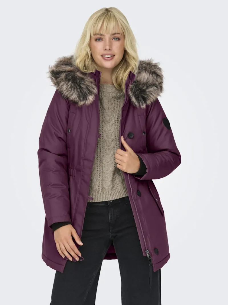 Only Jacken*ONLIRIS FUR WINTER PARKA LIFE CC OTW mauve wine
