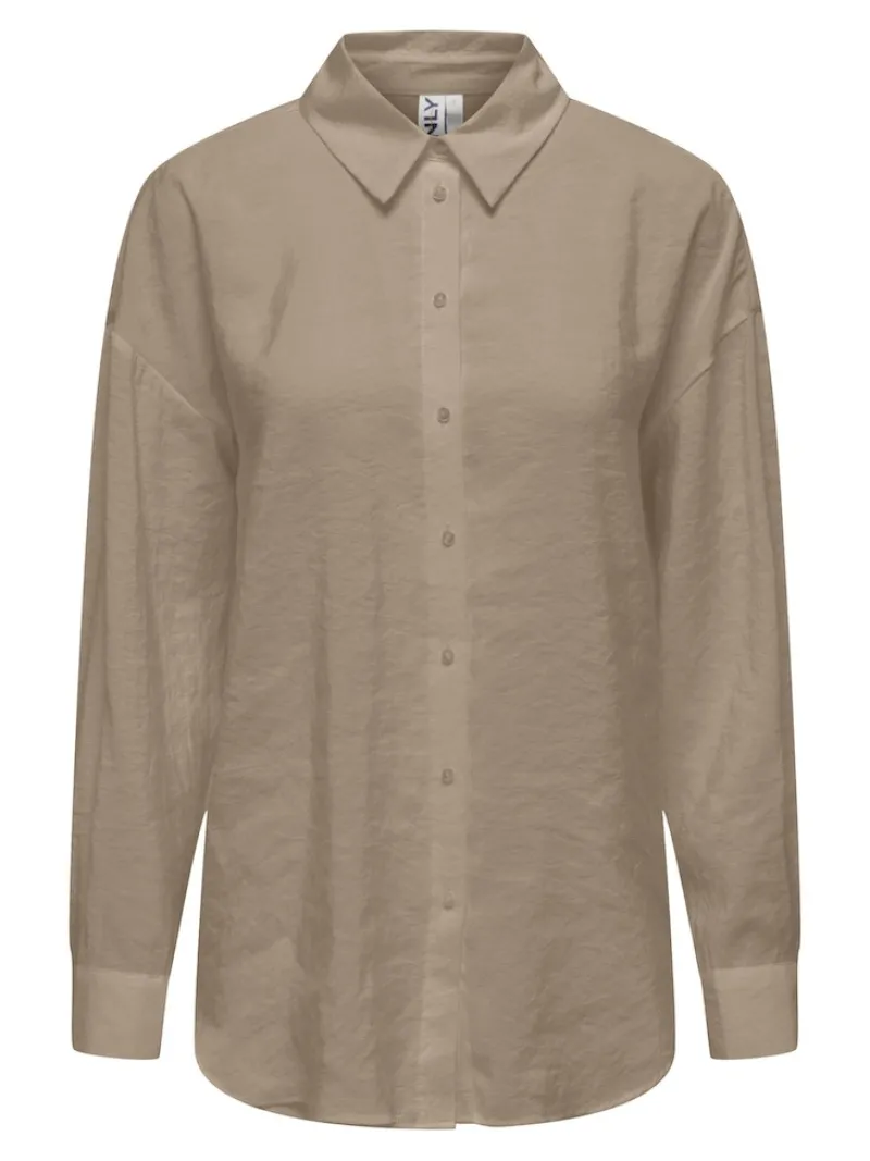 Only Blusen*ONLIRIS L/S MODAL SHIRT LIFE NOOS WVN Silver Mink