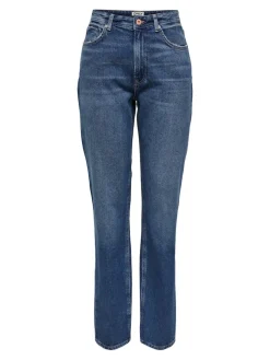 Only Jeans*ONLJACI MW STRAIGHT DNM CRO209 NOOS Medium Blue Denim