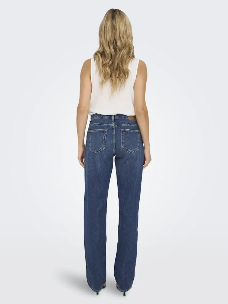 Only Jeans*ONLJACI MW STRAIGHT DNM CRO209 NOOS Medium Blue Denim