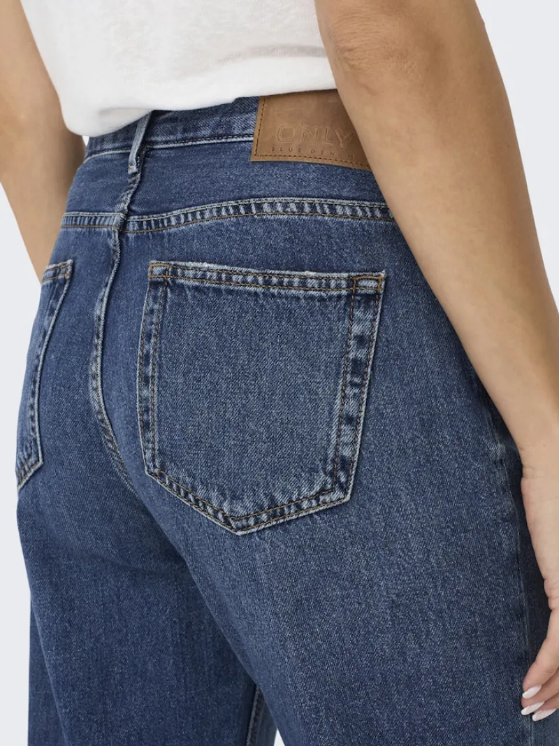 Only Jeans*ONLJACI MW STRAIGHT DNM CRO209 NOOS Medium Blue Denim