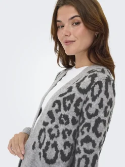 Only Pullover & Sweatshirts*ONLJADE ANIMAL LS CARDIGAN KNT NOOS Light Grey Melange
