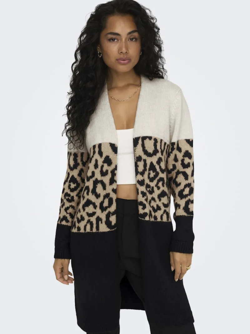 Only Pullover & Sweatshirts*ONLJADE ANIMAL LS CARDIGAN KNT NOOS moonbeam