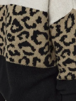 Only Pullover & Sweatshirts*ONLJADE ANIMAL LS O-NECK KNT NOOS moonbeam