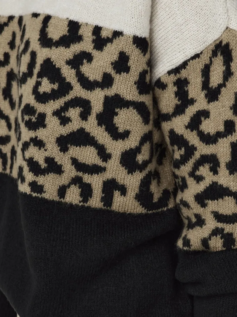 Only Pullover & Sweatshirts*ONLJADE ANIMAL LS O-NECK KNT NOOS moonbeam