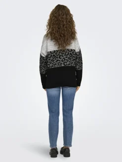 Only Pullover & Sweatshirts*ONLJADE ANIMAL LS O-NECK KNT NOOS Light Grey Melange