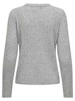 Only Pullover & Sweatshirts*ONLJEANETT LIFE L/S RIB O-NECK CC KNT Light Grey Melange