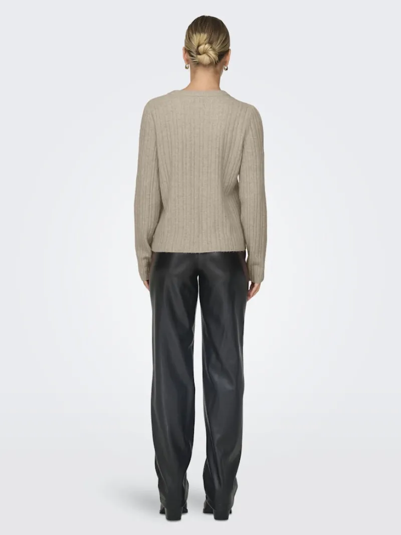 Only Pullover & Sweatshirts*ONLJEANETT LIFE L/S RIB O-NECK CC KNT humus