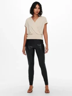 Only Hosen*ONLJESSIE FAUXLEATHER LEGGING OTW NOOS Black
