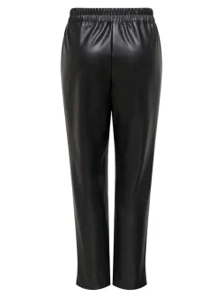 Only Hosen*ONLJOEY PULL-UP FAUX LEATH STR PANT PNT Black